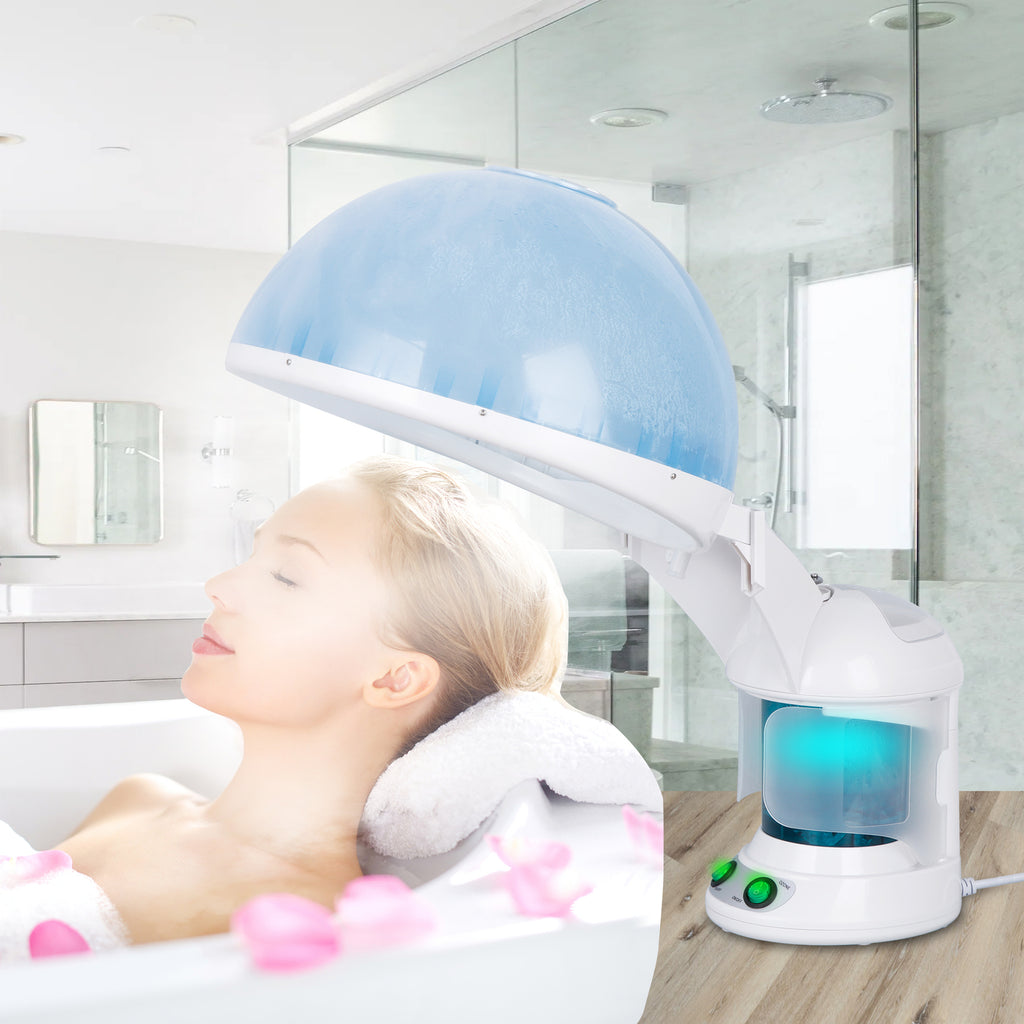 Blue 2-in-1 Hair and Facial Steamer Portable Sauna with Ozone