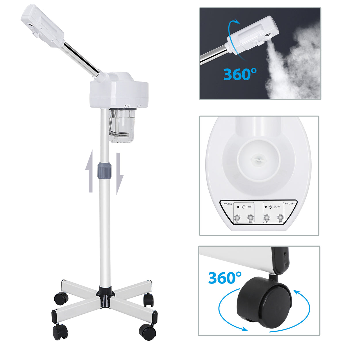 Professional Facial Steamer for Skin Care Spa Salon UV Ozone Treatment