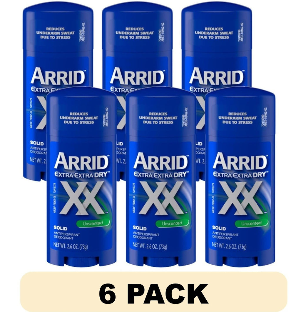 6 Pack Unscented Extra Extra Dry Antiperspirant Deodorant - 2.6 Oz