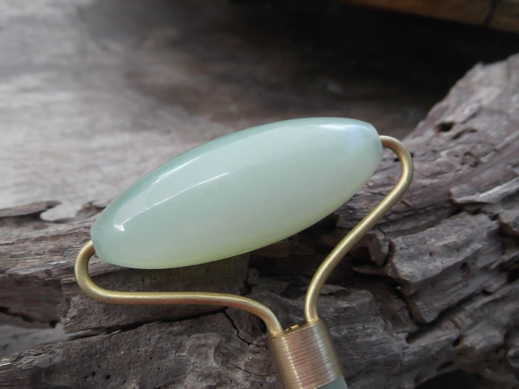 Jade Facial Roller - Green Jade Stone Face Massage Tool for Relaxation & Skin Care
