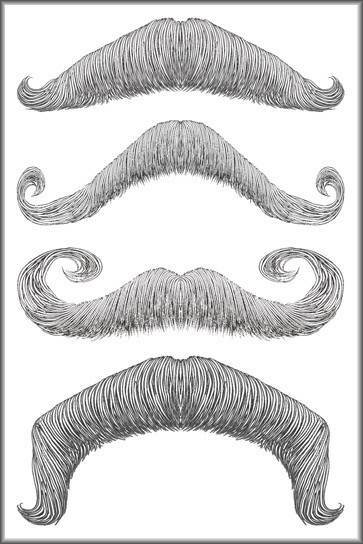 Hair Glow Mustache Tattoo – Temporary Facial Tattoo Sheet (4x6) Glow in the Dark