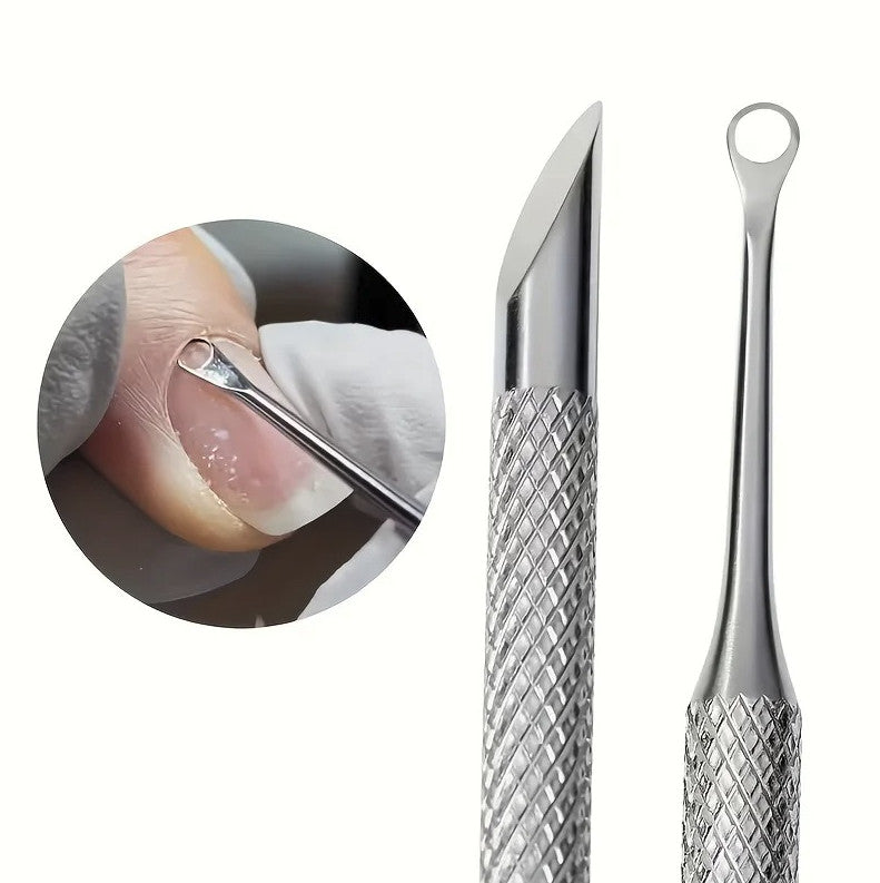 2-Piece Stainless Steel Cuticle Remover Nail File & Grooming Set