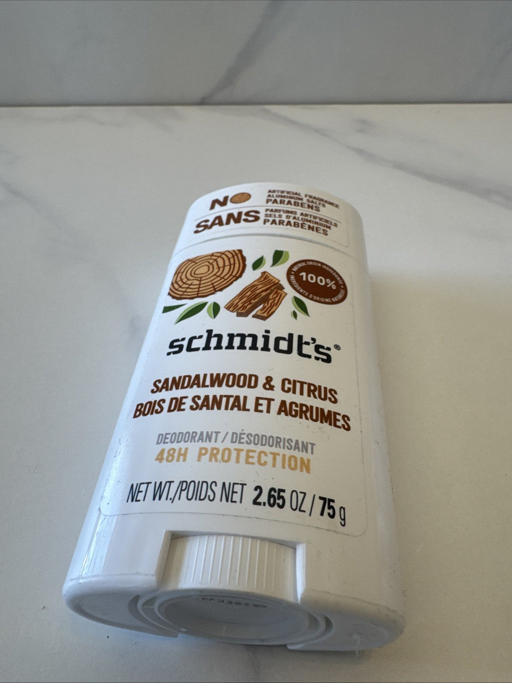 Natural Citrus & Sandalwood Deodorant Stick - 75g 48H Protection