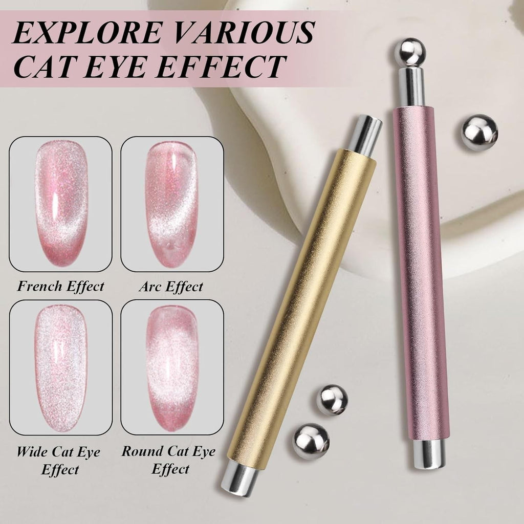 Double-Head Cat Eye Nail Magnet Set for Magnetic Nail Art