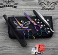 Professional Hairdressing & Thinning Barber Scissors Set 5.5 Inch with Razor Tweezer