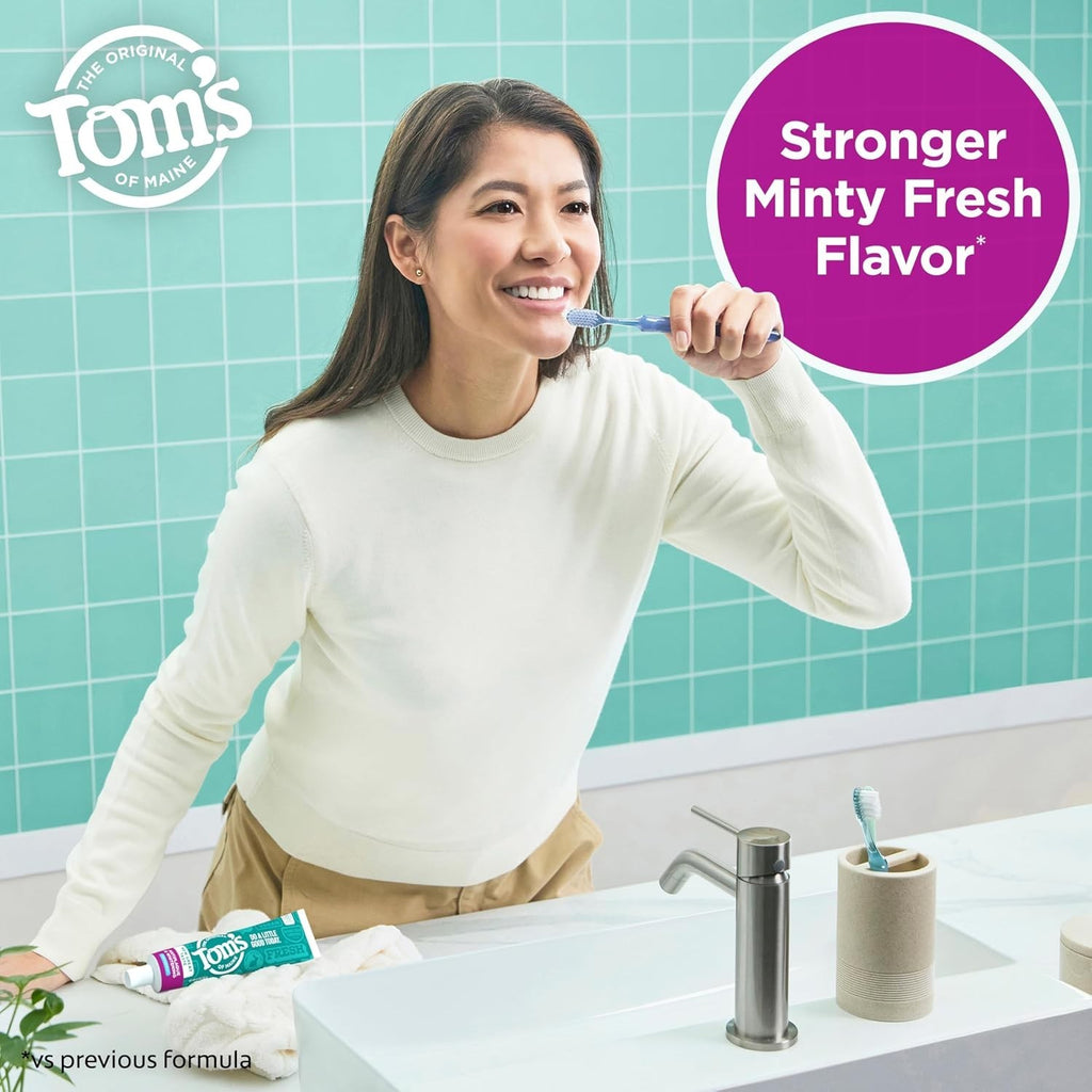 Natural Fluoride-Free Peppermint Toothpaste - Whitens & Fights Tartar, 2 Pack