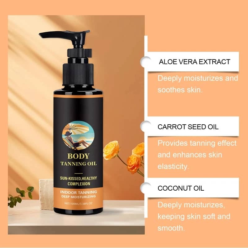Natural Outdoor Beach Tanning Oil with Moisturizing Body Oil