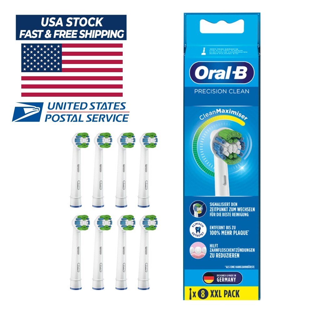 Oral-B Precision Clean Electric Toothbrush Heads 8 Pack - Compatible & Recyclable