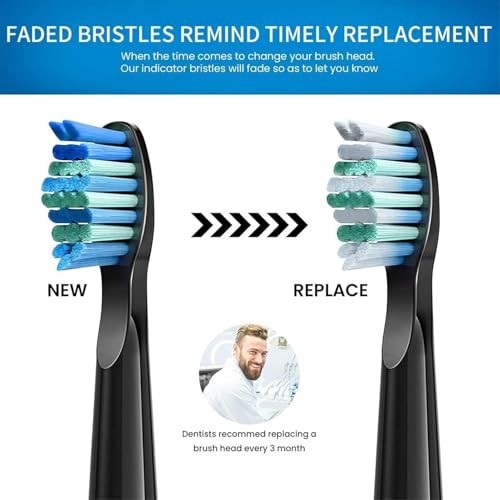 10 Pack Soft Bristle Toothbrush Replacement Heads for Fairywill D1 D3 D7