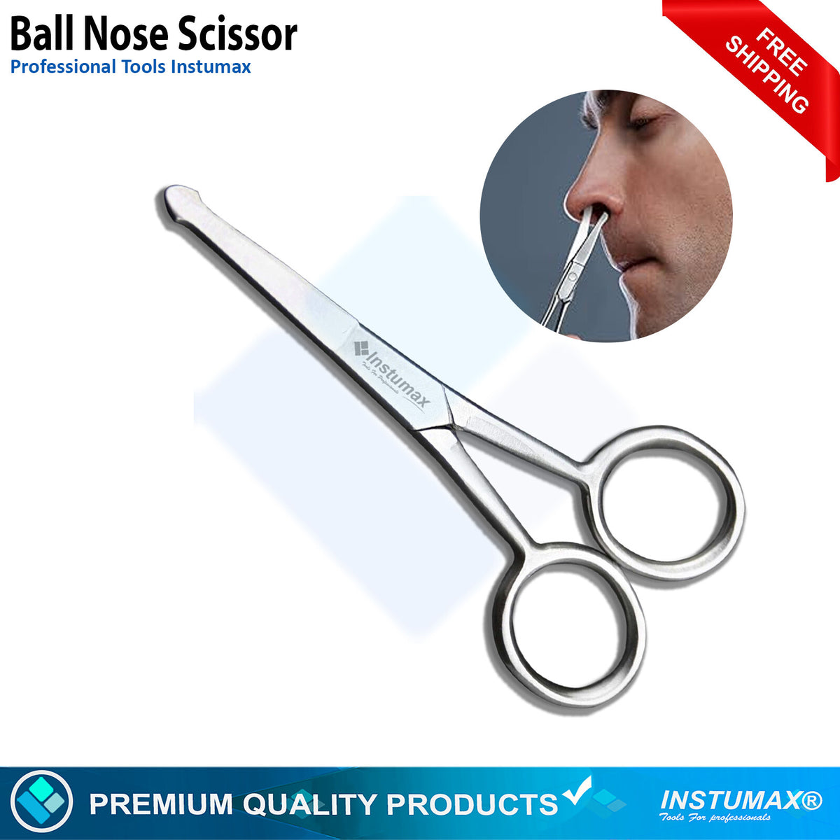 Professional Rounded Tip Scissors for Ear, Mustache & Beard Grooming