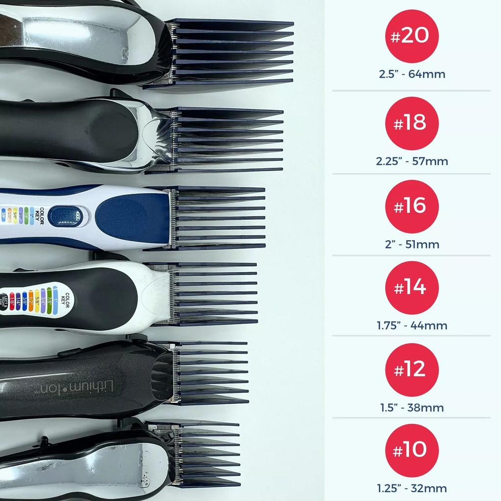 Universal Clipper Guide Comb Set - 6 Sizes for Hair & Beard Trimmers