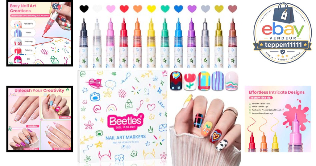 Multicolor Nail Art Pens Set - Fine 0.5mm Tips for Professional Nail Designs