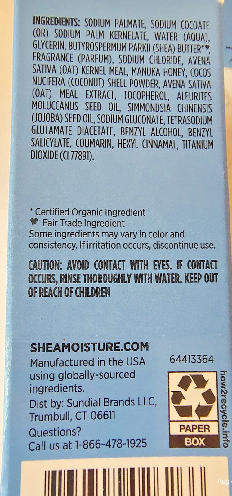 Shea Moisture Manuka Honey & Oatmeal Bar Soap - 8oz, Lot of 10
