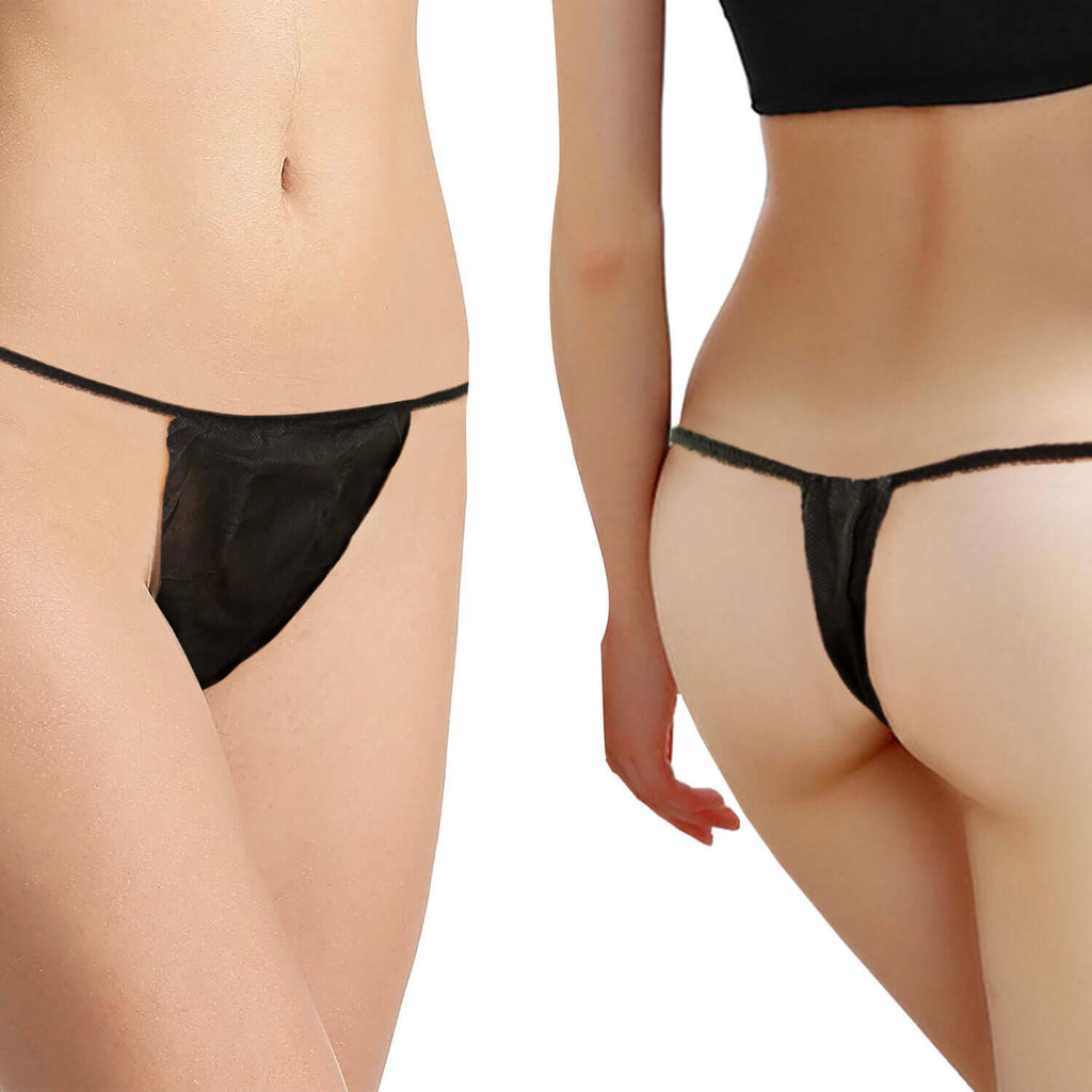 Disposable Women’s Spa Thong Panties - Tanning, Travel & Salon Use 12-Pack