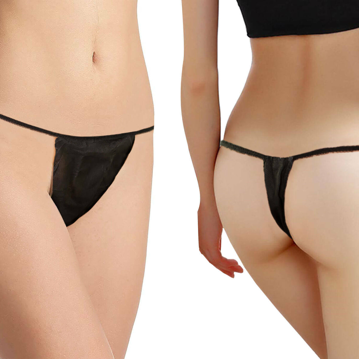 Disposable Women’s Spa Thong Panties - Tanning, Travel & Salon Use 12-Pack
