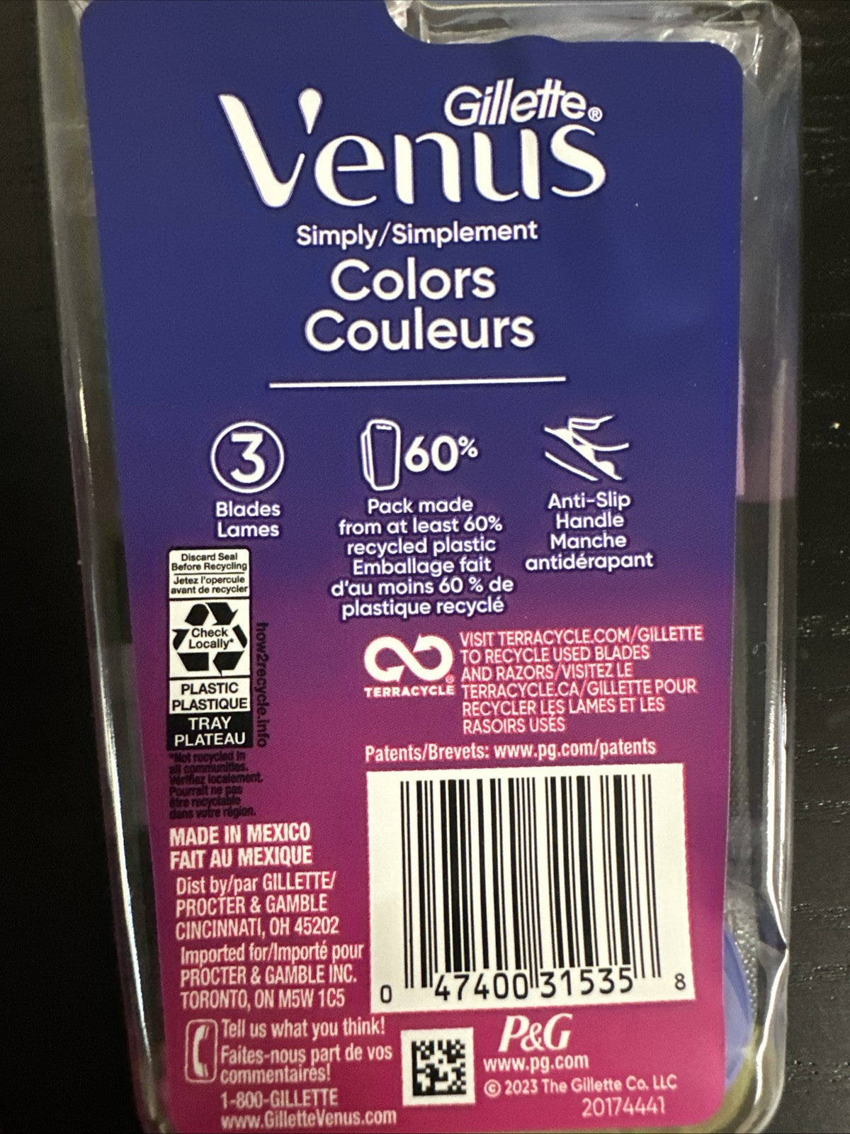 Gillette Venus Simply Colors Disposable Razor Set - 4 Blades, 2 Pack