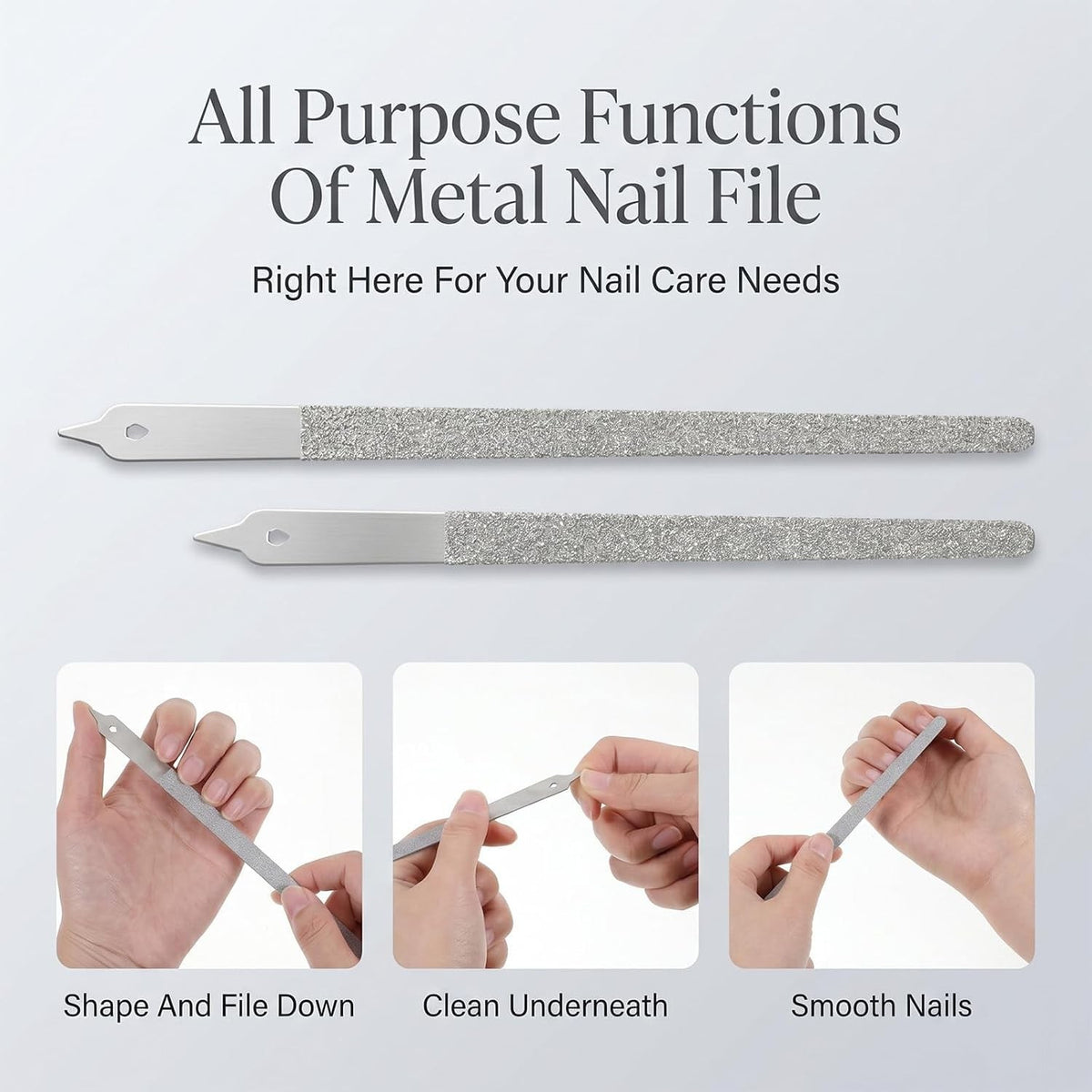 Diamond Deb Nail File Double Sided Stainless Steel Nail Buffer - Fine Grit