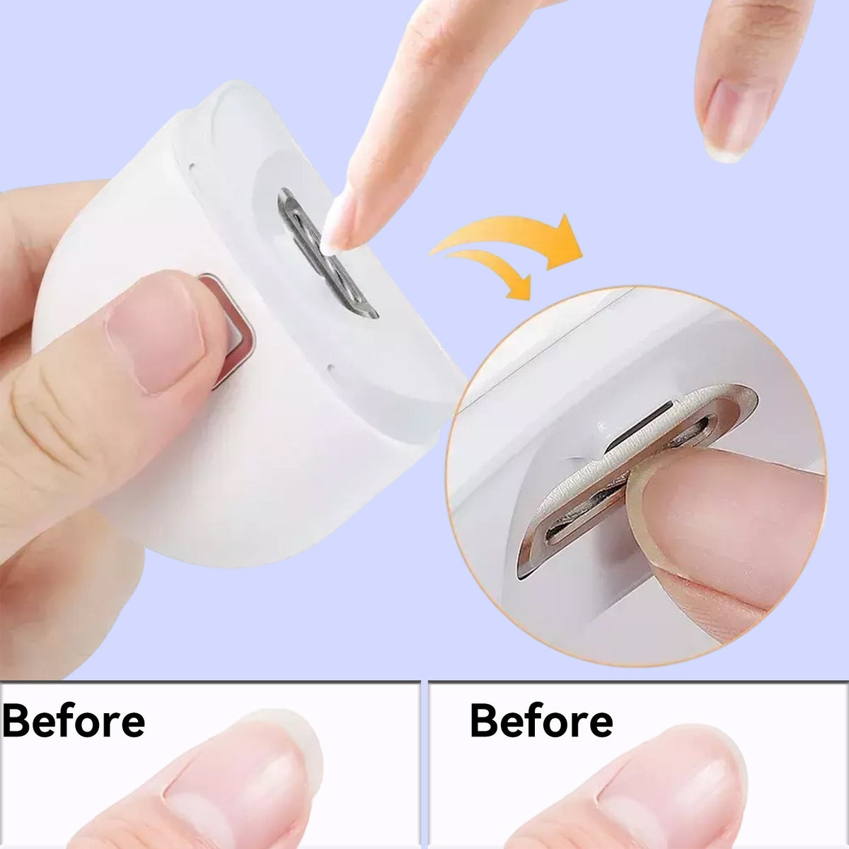 Electric Nail Clipper - Automatic Thick Nails Trimmer with LED Rechargeable US