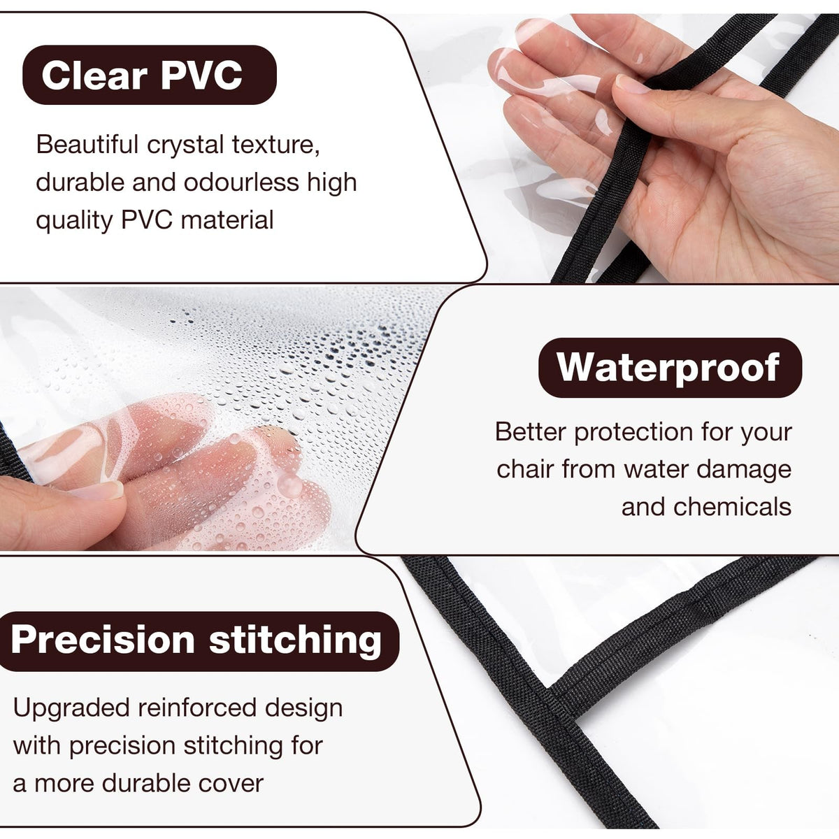 Clear PVC Salon Chair Cover Protector for Barber Chairs - 20 Inch Wide