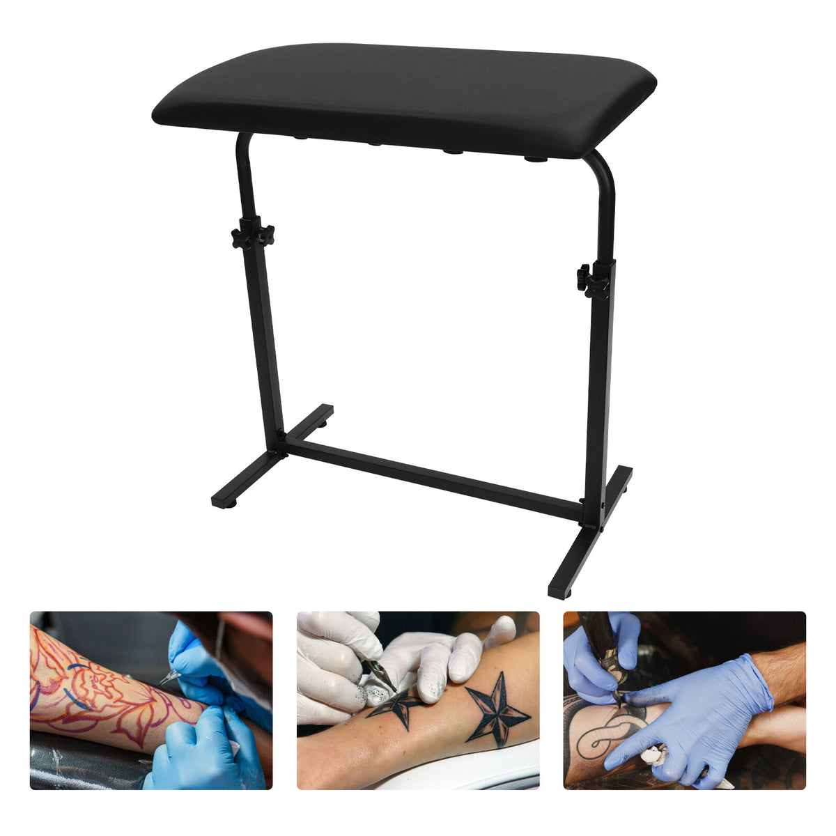 Adjustable Tattoo Arm Rest Bracket with 340° Rotatable Panel, 67-100cm Height