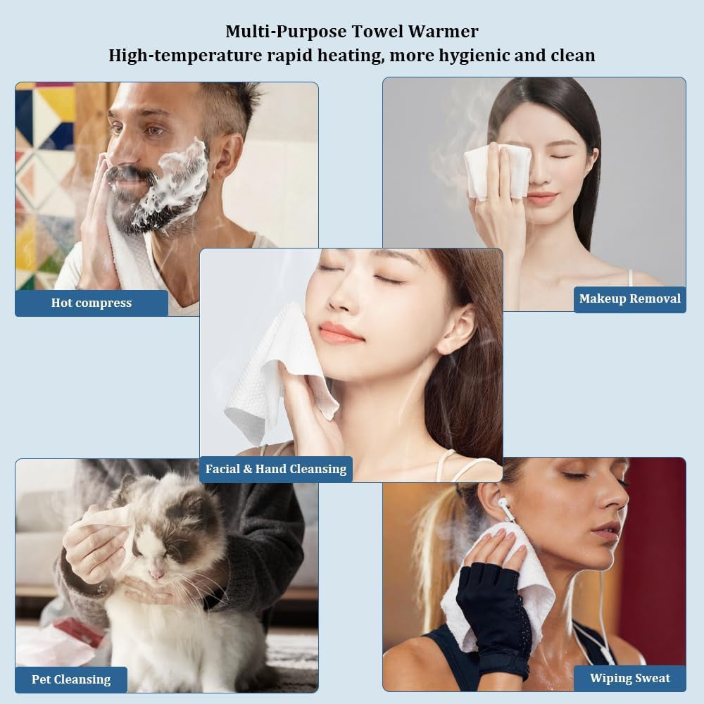 Disposable Compressed Face Towels for Hot Towel Warmer - 60 Pcs