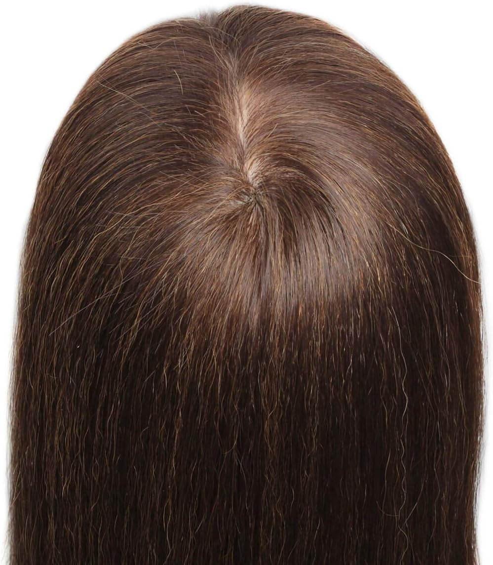 Mannequin Head with Human Hair for Hairdressing Training 22-24 Inch Stand YZ4