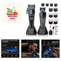 Cordless Hair Clipper & Trimmer Set with Titanium Blades, Adjustable Speed