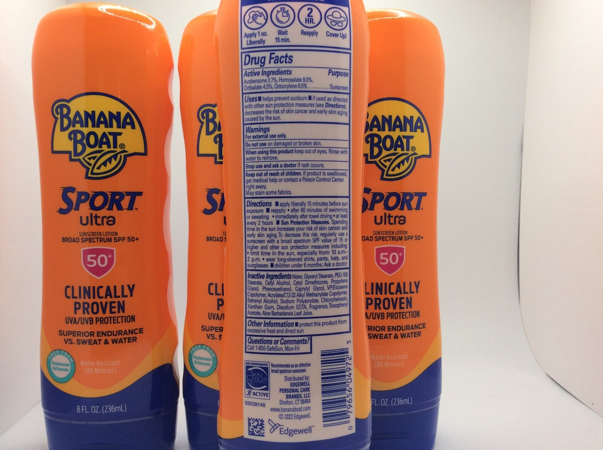 Broad Spectrum SPF 50 Sunscreen Lotion - Water & Sweat Resistant, Pack of 4