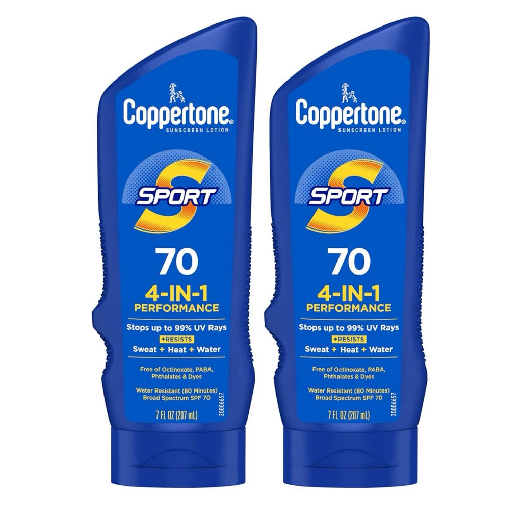SPF 70 Water-Resistant Sunscreen Lotion Pack of 2 - Sport & Outdoor Use