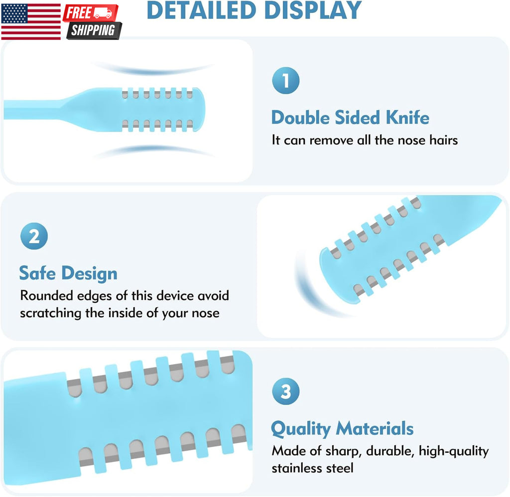 Nasal Hair Trimmer 5-Piece 2-in-1 Nose Hair Cutter with Double Sided Blades