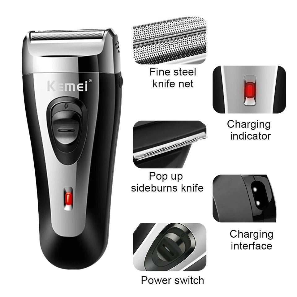 Men's Rechargeable Electric Beard Trimmer Shaver Razor - Cordless USB