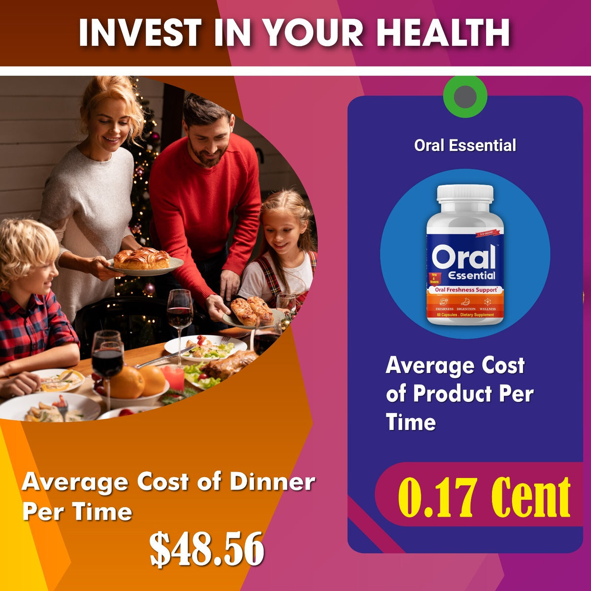 Probiotic Oral Care for Bad Breath - 60 Pills Natural Freshness