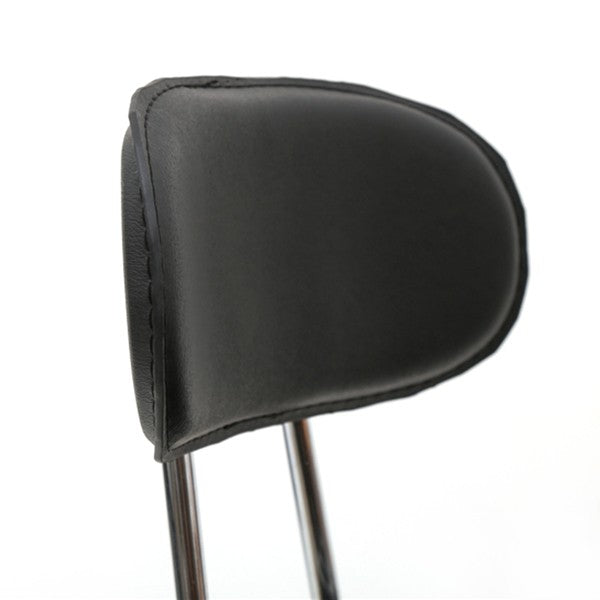 Hydraulic Adjustable Salon Stool with Backrest and Wheels - Black