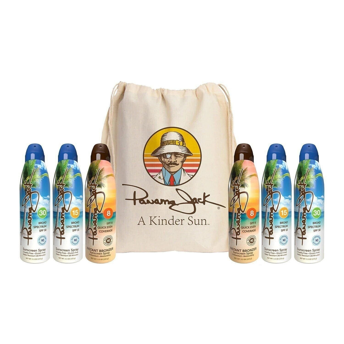 Sunscreen Spray Pack with SPF 8, 15, 30 & Bronzer SPF 8 - Panama Jack