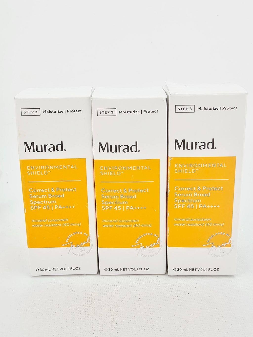 Murad Environmental Shield Correct Protect Serum SPF45 1 oz - Lot of 3