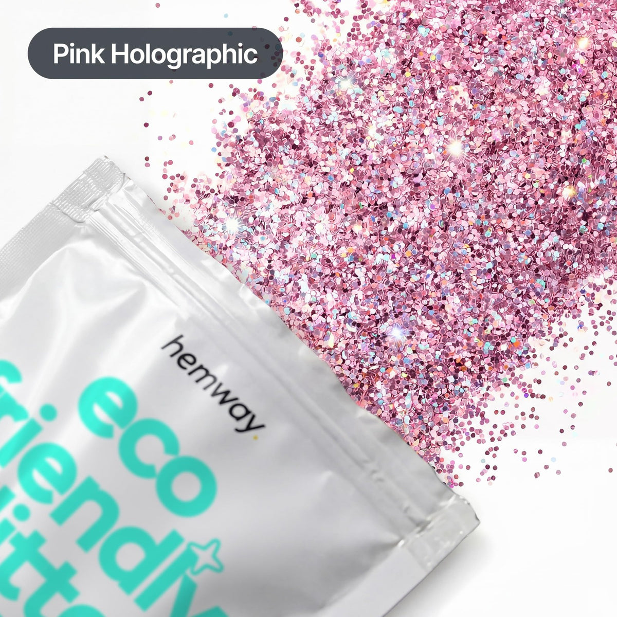 Biodegradable Pink Holographic Chunky Glitter - Eco-Friendly Craft Supplies 3.5oz