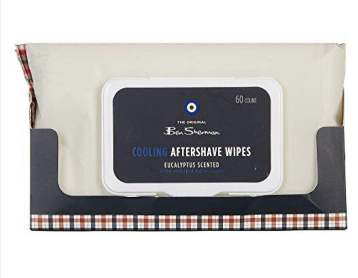 Cooling Aftershave Wipes Eucalyptus Scent 60 Count - Men’s Grooming
