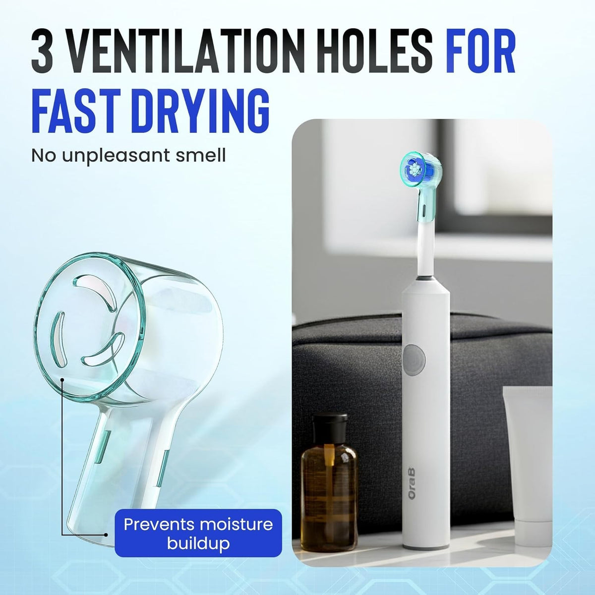6-Pack Toothbrush Covers for Oral-B iO Electric Toothbrush Heads - Travel & Hygiene
