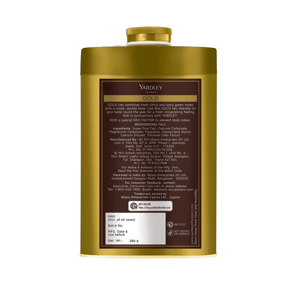 Yardley London Perfumed Talc 250g - Multiple Scents Body Powder