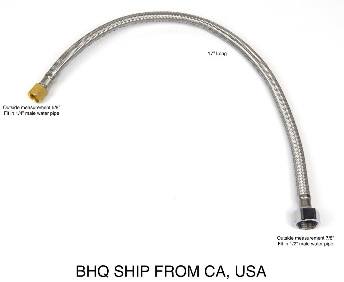 Salon Shampoo Bowl Hose Vacuum Breaker Hose 1/4" x 1/2" x 17" Length