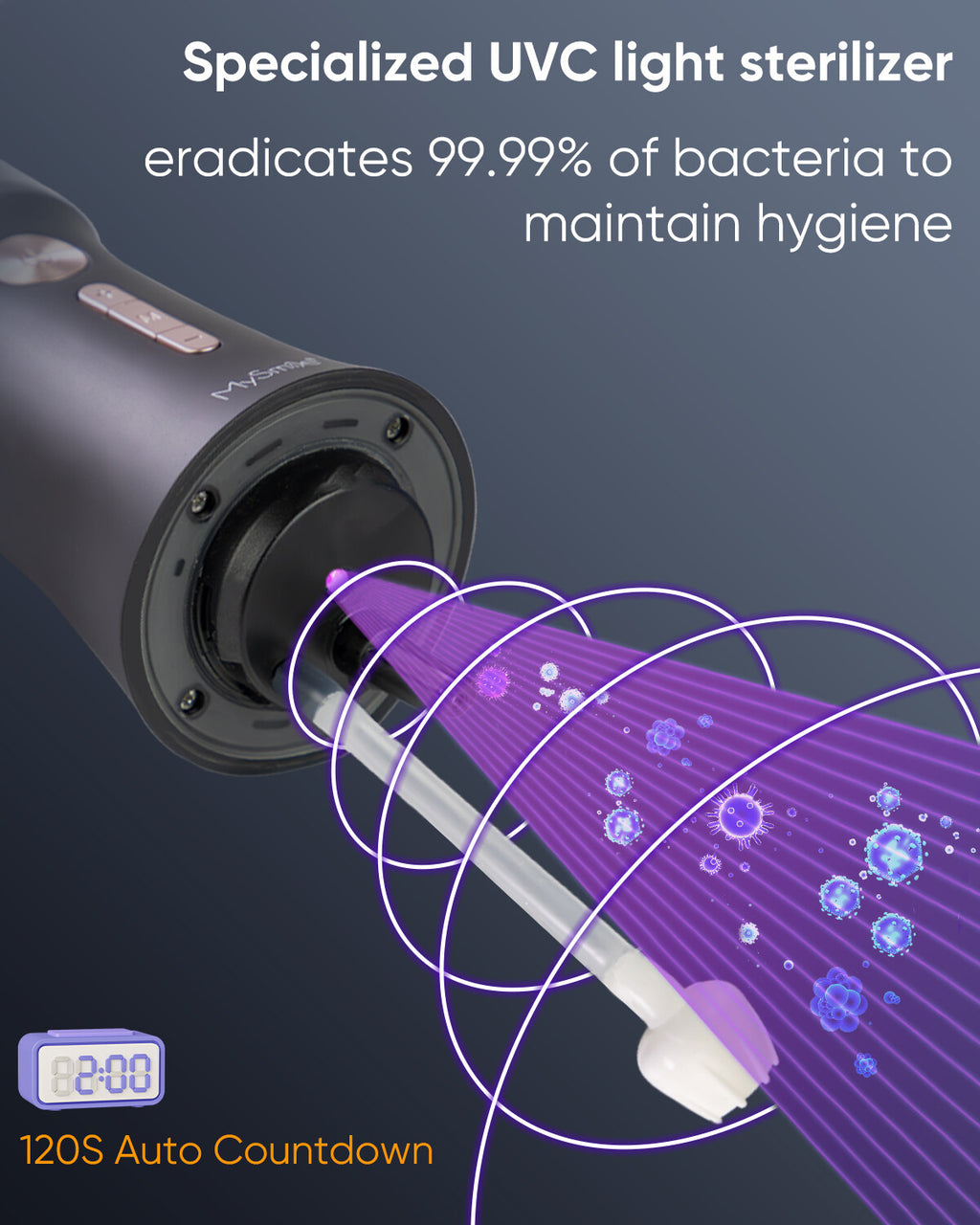 Cordless Water Flosser with UVC Sterilization - Oral Irrigator for Teeth & Gums