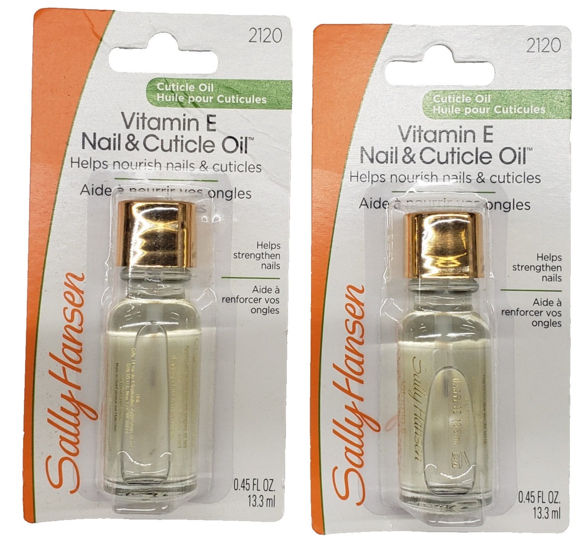 Vitamin E Nail & Cuticle Oil Set - Nourishes & Moisturizes, 2 Pack
