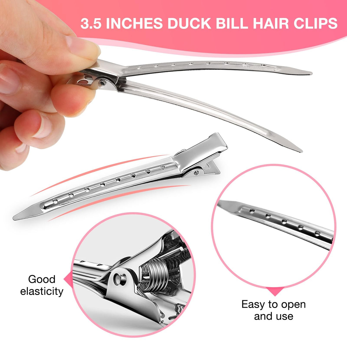 Metal Hair Clips Set for Women - Alligator & Creaseless Styles, 40 Pack