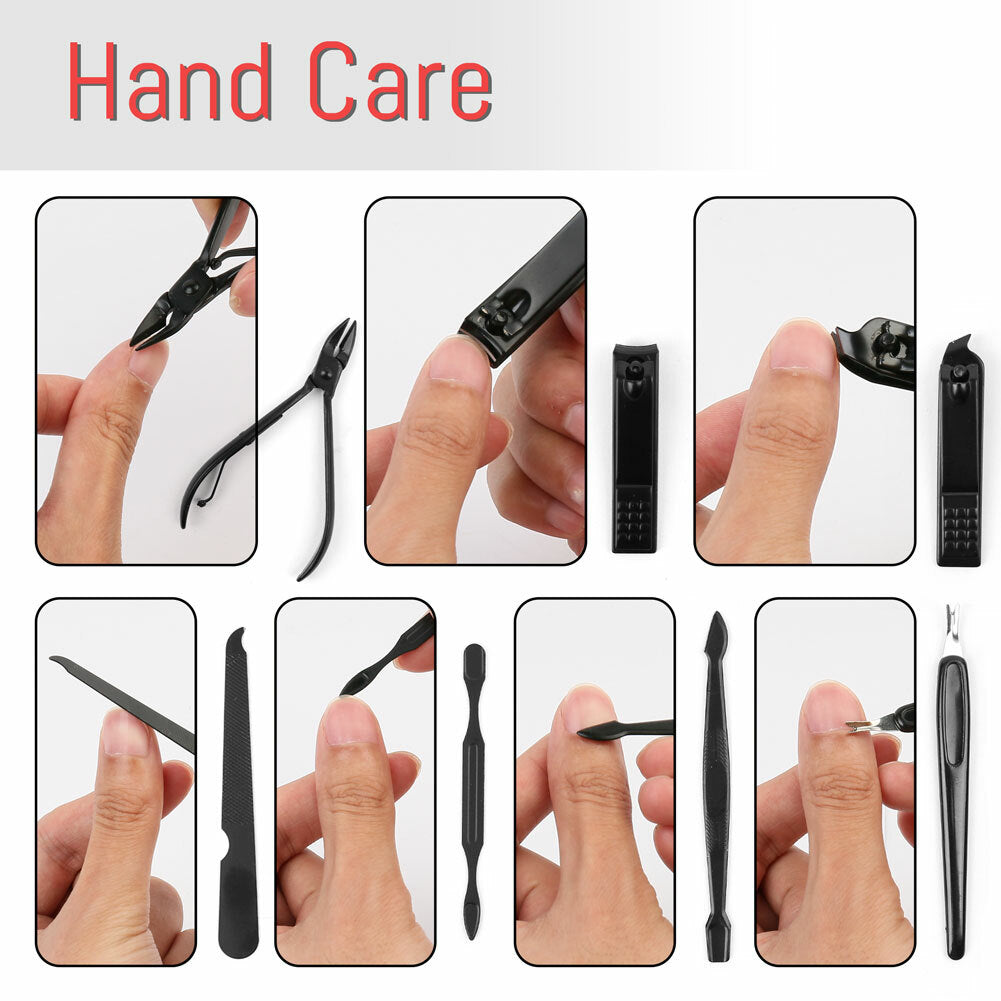 24-Piece Stainless Steel Nail Clipper & Manicure Pedicure Set with Portable Case