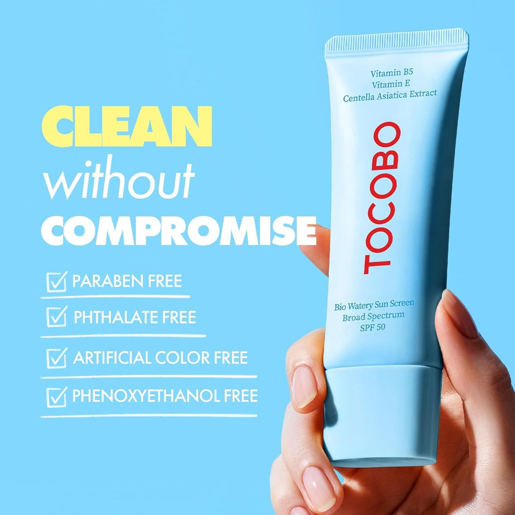 Tocobo Bio Watery SPF50+ Sun Cream - Hydrating Korean Sunscreen for Sensitive Skin