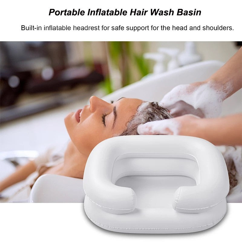 Inflatable Hair Washing Basin with Drainage for Kids and Adults