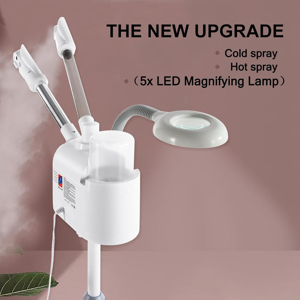 4-in-1 Hot Cold Facial Steamer with LED Magnifying Lamp for Skin Care