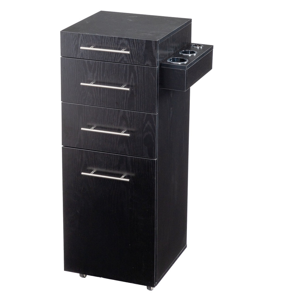 Salon Trolley Cart with 3 Drawers & Storage Cabinet on Wheels for Barbershops