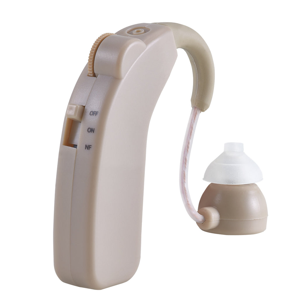 Rechargeable Behind-The-Ear Hearing Amplifier with Noise Reduction & AC Adapter