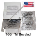 Tri-Beveled 2" Sterile Piercing Needles 100pcs 16g Medical Grade